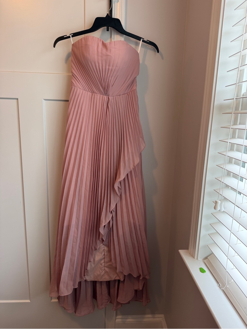 Pleated Sweetheart Maxi Dress in Blush Pink